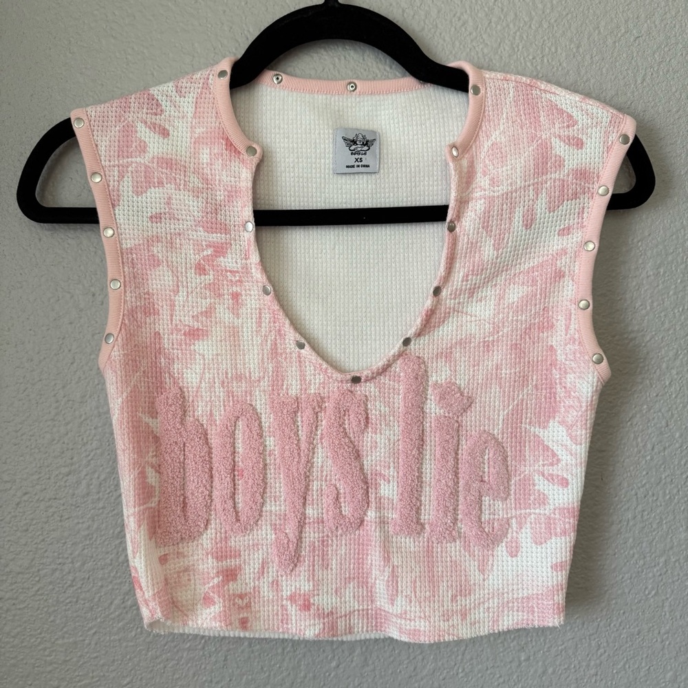 Boys Lie Manhunt Rebel Tank Pink Camo XS